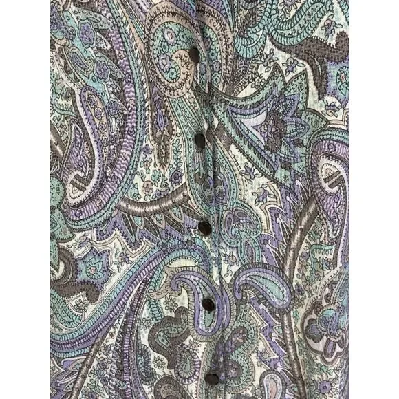 Talbots 100% Merino Wool Cardigan Sweater Women’s 2X Paisley Quiet Luxury Pretty - Picture 4 of 14